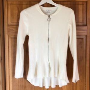 Long sleeve ribbed zip top